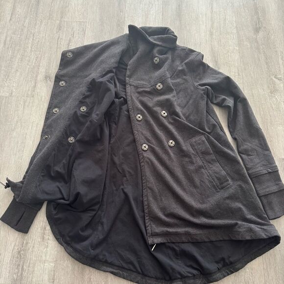 Lululemon Gratitude Wrap Cardigan Women’s Size 6/8 Gray Coat Snap Sweater Jacket - Picture 6 of 7